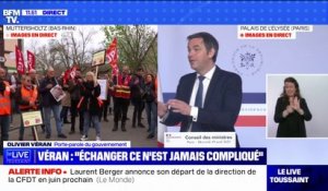"Ça aura été un partenaire exigeant, coriace": Olivier Véran réagit au départ de Laurent Berger de la tête de la CFDT