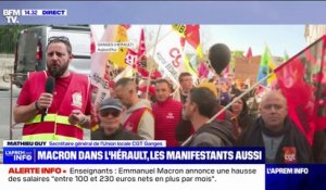 Emmanuel Macron dans l'Hérault: "Pour nous, la journée de manifestation est réussie", affirme Mathieu Guy (CGT Ganges)