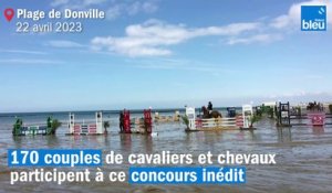 Du saut d'obstacles sur la plage de Donville-les-Bains