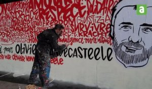 Denis Meyers a réalisé une fresque participative en soutien à Olivier Vandecasteele