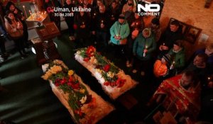 Ukraine : la ville d'Ouman frappée par des missiles russes enterre ses enfants