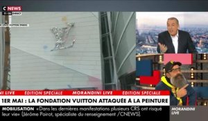 Vif accrochage ce matin entre le gilet jaune Jérôme Rodrigues et Jean-Marc Morandini sur Cnews à propos de l'attaque de la Fondation Vuitton : "Pour soutenir l'attaque d'un musée, vous n'avez aucune valeur !"