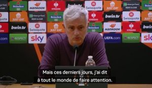 Demies - Mourinho : "J'ai dit à tout le monde de faire attention"