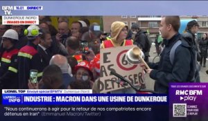 Emmanuel Macron à Dunkerque: les casseroles des manifestants tenues à distance du président