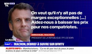 Inflation: Emmanuel Macron souhaite "mettre la pression sur des grands groupes de distribution"