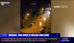 Orages: les images de Pau sous les eaux après de fortes précipitations