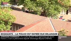 Migrants rue Erlanger: Après le direct de "Morandini Live" hier sur CNews, la police est entrée ce matin dans l'école pour faire place nette à la grande satisfaction des riverains