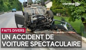 Un blessé dans une sortie de route spectaculaire à Saint-Germain