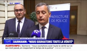 Tensions après la mort de Naël: "Il y a eu 31 interpellations, 24 policiers blessés" et "une quarantaine de voitures brûlées" annonce Gérald Darmanin