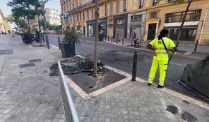 Dégâts à Marseille : toutes les poubelles de la rue de la république brûlées