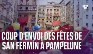 Coup d'envoi des fêtes de San Fermín, à Pampelune en Espagne