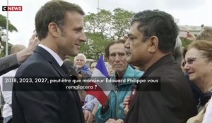 Depuis Nouméa, Emmanuel Macron estime qu'Edouard Philippe pourrait "prendre le relais" à l'Elysée en 2027: "Il a bien fait à mes côtés. C'est un ami"