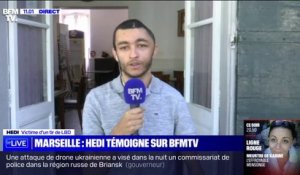 "Je m'estime heureux d'être là": Hedi, victime d'un tir de LBD à Marseille, témoigne sur BFMTV