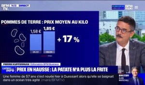 Inflation: le prix moyen du kilo de pommes de terre augmente de 17% en un an