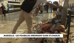 Marseille : les poubelles de la gare Saint-Charles débordent