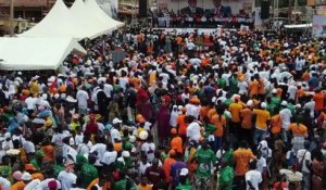 Ouattara Lacina, Coulibaly Issa et Coulibaly Souleymane en campagne à Korhogo