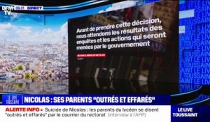 "Nous avons été outrés et effarés": la réaction des parents de Nicolas, l'adolescent qui s'est suicidé à Poissy, à la lecture du courrier du rectorat