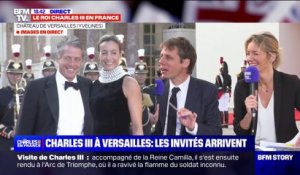 Versailles: l'arrivée de l'acteur Hugh Grant pour le dîner d'État en l'honneur de Charles III