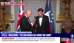 Emmanuel Macron et Charles III portent un toast à l'amitié franco-britannique