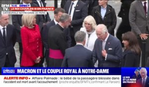 Charles III et Camilla accueillis à Notre-Dame de Paris par Emmanuel et Brigitte Macron