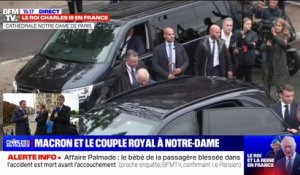Le roi Charles III quitte la cathédrale Notre-Dame de Paris direction le Muséum d'Histoire naturelle