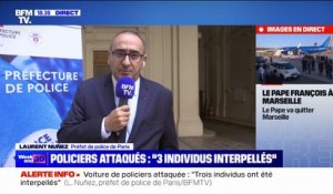 Voiture de policiers attaquée à Paris: "Un équipage a été pris à partie d'une manière extrêmement violente par des individus cagoulés" indique Laurent Nuñez, préfet de police de Paris