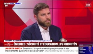 Émeutes: "L'organisation de la police n'était pas prête à des mouvements qui sortent des quartiers" affirme Vincent Jeanbrun (maire de L'Haÿ-les-Roses)