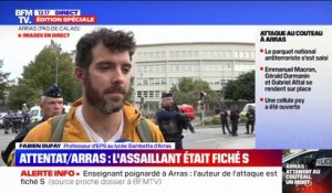 Attaque au couteau à Arras: "Tout s'est passé très vite" affirme Fabien Dufay, professeur d'EPS au lycée Gambetta