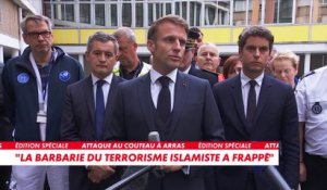 Emmanuel Macron : «Cet établissement scolaire a été frappé par la barbarie du terrorisme islamiste»