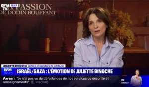 Israël: "C'est un drame pour l'humanité de voir qu'il y a tellement d'horreurs d'un côté comme de l'autre", pour l'actrice Juliette Binoche (signataire d'une tribune pour la libération des otages détenus par le Hamas)
