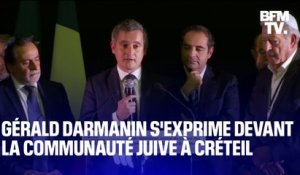 Gérald Darmanin s'exprime devant la communauté juive à Créteil