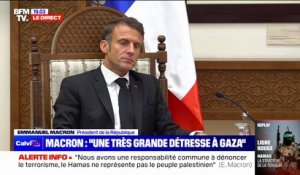 Emmanuel Macron souhaite que "la lutte nécessaire contre les groupes terroristes, y compris le Hamas, n'hypothèquent pas l'avenir et n'embrasent pas toute la région"