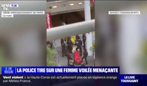 Menace d'attentat sur le RER C: les images de l'évacuation de la femme menaçante interpellée par la police