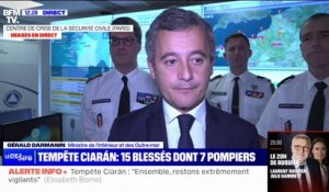 Tempête Ciarán: "Il y a 15 blessés dont 7 sapeurs-pompiers", affirme Gérald Darmanin