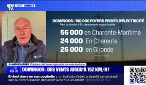 Alain Rousset, président de Conseil régional de Nouvelle-Aquitaine, évoque entre "145.000 et 150.000" foyers privés d'électricité