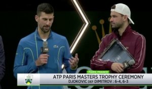 Rolex Paris Masters 2023 - Novak Djokovic : "Je suis très fier !"