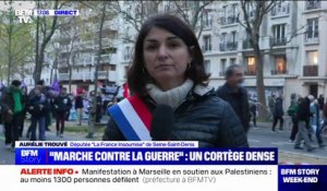 Marche contre l'antisémitisme: "Nous refusons de manifester avec Zemmour, Bardella et Le Pen [...] car ce sont eux les premiers qui diffusent ces idées-là", affirme Aurélie Trouvé