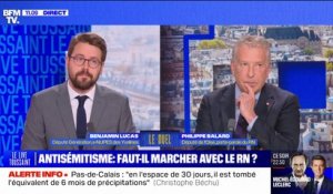 Antisémitisme: Benjamin Lucas (Génération.s) appelle Yaël Braun-Pivet et Gérard Larcher à dire que la "manifestation n'est pas possible aux côtés" du RN