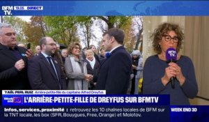 Yaël Perl Ruiz, petite-fille d'Alfred Dreyfus: "J'étais très déçue qu'Emmanuel Macron ne vienne pas demain" à la marche contre l'antisémitisme