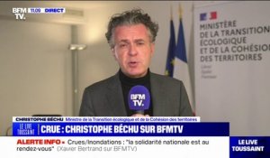 Pas-de-Calais: Christophe Béchu évoque une possible "sortie de la vigilance rouge pluie-inondations" à 16h mais "pas sur les crues"