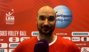 Raphaël Attié après la victoire de Martigues Volley contre Nancy