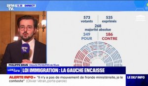 Loi immigration: Philippe Brun (PS) estime qu'Aurélien Rousseau "a eu le courage de mettre fin à son mandat"