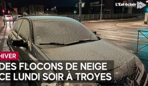 Quelques flocons de neige à Troyes dans la soirée de ce lundi 8 janvier 2024