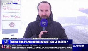 "On prend notre mal en patience": l'autoroute A75 entre Issoire et Clermont Ferrand est bloquée à cause de la neige