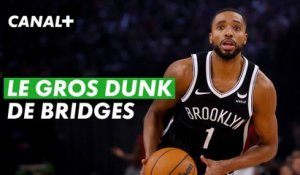 L'énorme dunk de Mikal Bridges - NBA Paris Game 2024