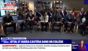 Yvelines: Gabriel Attal et Amélie Oudéa-Castéra échangent avec des collégiens à Andrésy