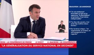 Emmanuel Macron : «Les polémiques du moment ne doivent pas nous faire quitter l'axe qui est le nôtre : la réussite de nos enfants et une école forte»