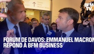 Davos 2024: Emmanuel Macron explique les raisons de sa venue au micro de BFM Business