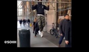 2 Chainz Does Pull-ups On New York City Streets