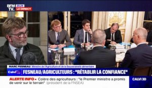 Marc Fesneau, ministre de l'Agriculture, assure que le gouvernement apportera des réponses aux agriculteurs "dans les prochains jours"